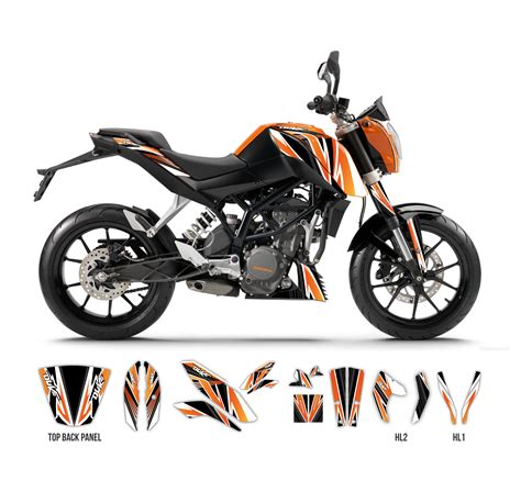 The One Series graphics kit for KTM Duke 125 to 390 • TMX Graphics