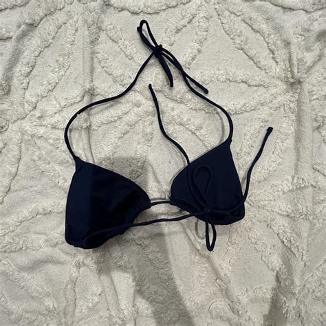 GLASSONS NAVY HALTER BIKINI TOP Never Worn Size Depop