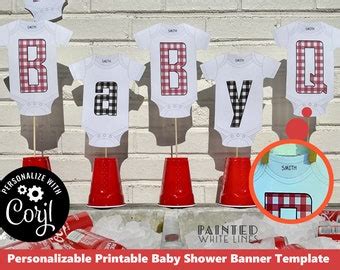 Babyq Or Bbq Decorations Banner Bun In The Oven Burgers On Etsy