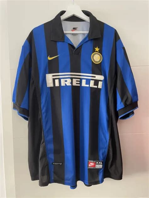 MAGLIA CALCIO VINTAGE Inter 1998 99 Roberto Baggio Originale Nike EUR