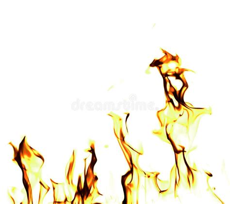 Fire Flames on a White Background Stock Photo - Image of campfire ...