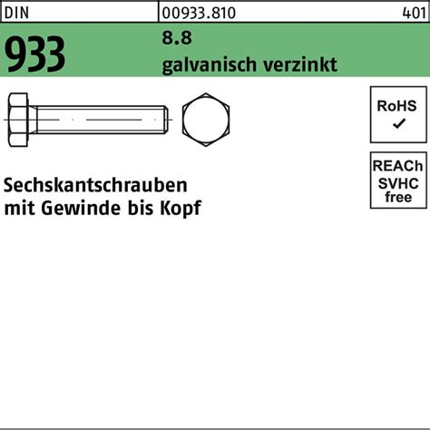 Grob DIN 933 Klasse 8 8 Kopfschraube Schwarz FT M10 X 1 50 X 75 Mm