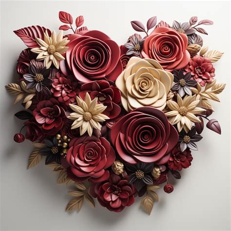 Premium Photo | Bouquet of heart shaped flowers valentines concept