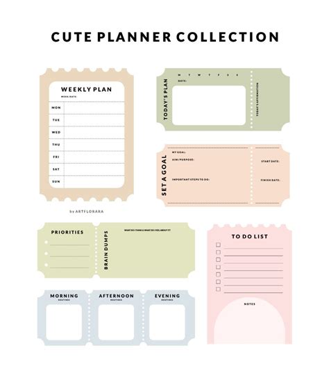 Cute Printable Planner Template Set Artofit