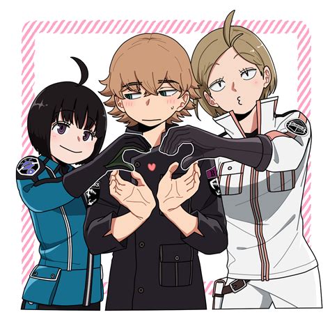 Amatori Chika Ema Yuzuru And Natsume Izuho World Trigger Drawn By