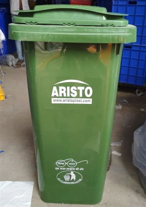 Plastic Green Wheeled Dustbin For Industrial Capacity L At