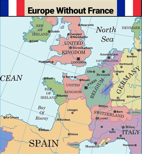 Map Europe Without France If Things Were Different In The Past