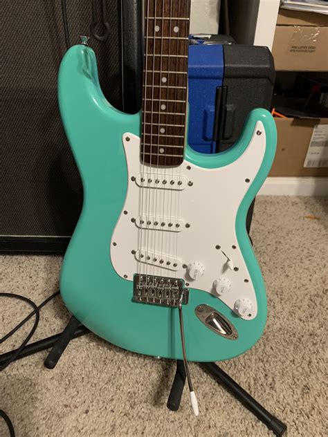 Like New 2019 Fender Squier Standard Stratocaster Strat Electric Guitar Seafoam Green