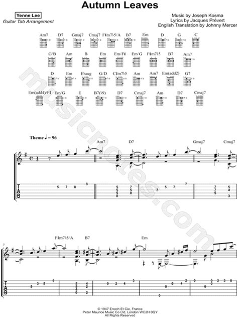 Autumn Leaves Solo Guitar Pdf Sheet