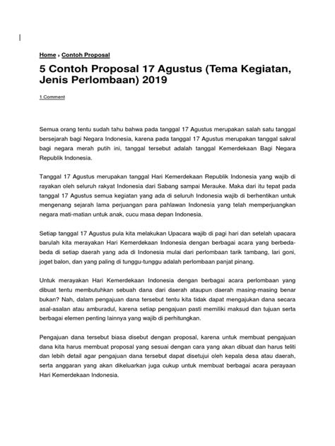 Contoh Proposal 17 Agustus Pdf