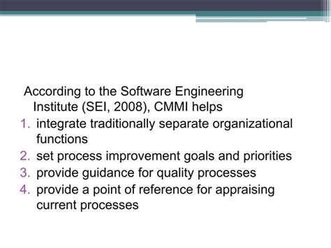 Cmmi Model Capabilities Maturity Model Integration Ppt