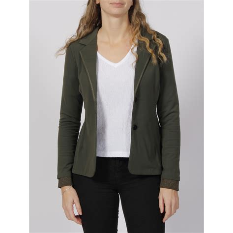 Veste Blazer Basic Shirley Kaki Femme HBT Wimod