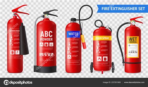 Realistic Fire Extinguishers Set Stock Vector Image By ©macrovector 257201908