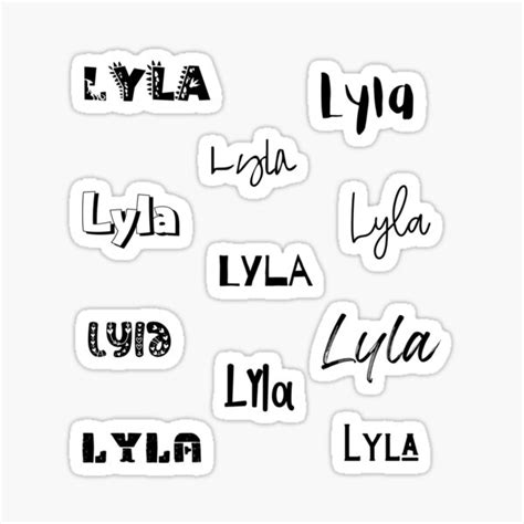 Lyla In 10 Different Fonts Sticker For Sale By Magleen Redbubble