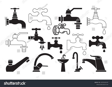 Water Faucet Vector Print Water Faucet Stock Vector (Royalty Free ...