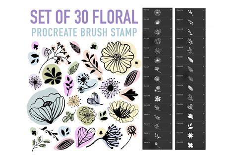 Floral Stamps Brushes For Procreate Graphic By Duckyjudy Store