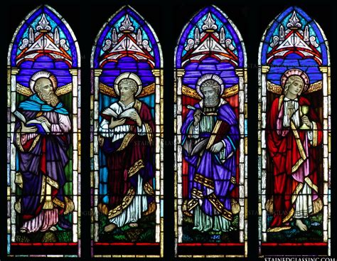 "Matthew, Mark, Luke, and John" Religious Stained Glass Window