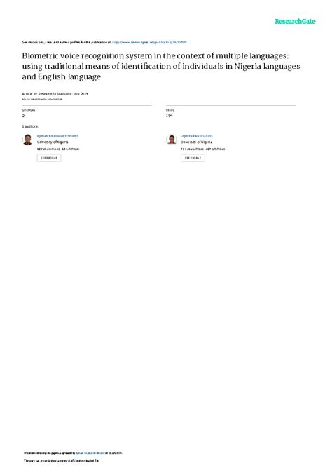 Biometric Voice Recognition System: Multilingual Identification in