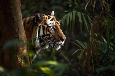 Um Tigre Na Selva Foto Premium