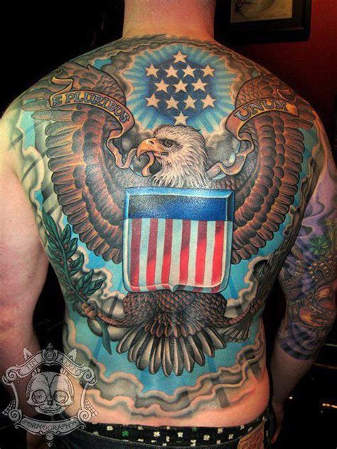 50 Awesome American Flag Tattoo Designs | Art and Design | Patriotic tattoos, Back tattoos for ...