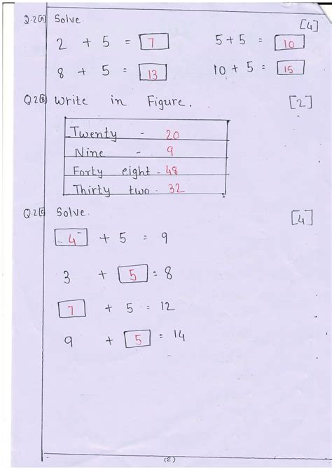 Sr Kg Unit Test Paper Maths