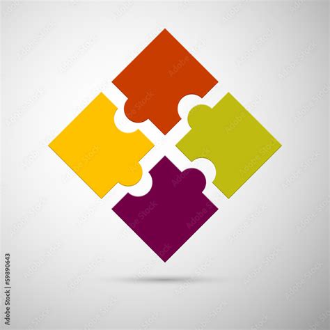 color puzzle infographic plastic Stock Vector | Adobe Stock