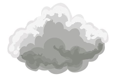 Cartoon Storm Cloud Grey Fluffy Sky Fog Graphic By Vectortatu