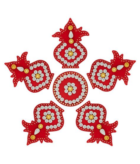 Icrafts India Red Acrylic Rangoli Pack Of 1 Buy Icrafts India Red