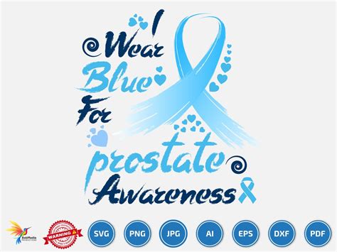 Prostate Cancer Awareness Svg Prostate Ribbon Svg Light Blue Ribbon