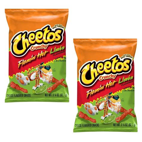 Pack Cheetos Crunchy Flamin Hot Limon Cheese Flavored Snack Chips Walmart