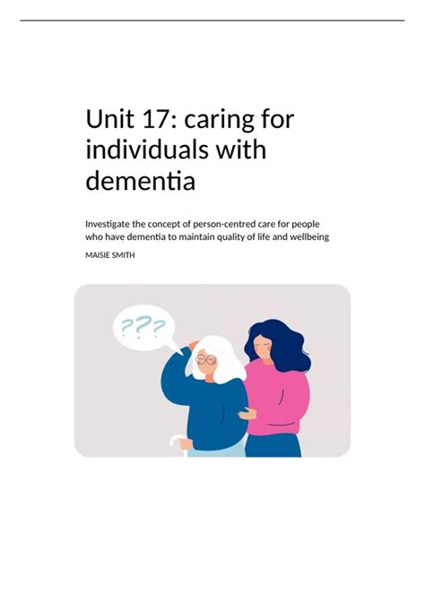 Assigment 2 Unit 17 Caring For Individuals With Dementia Unit 17