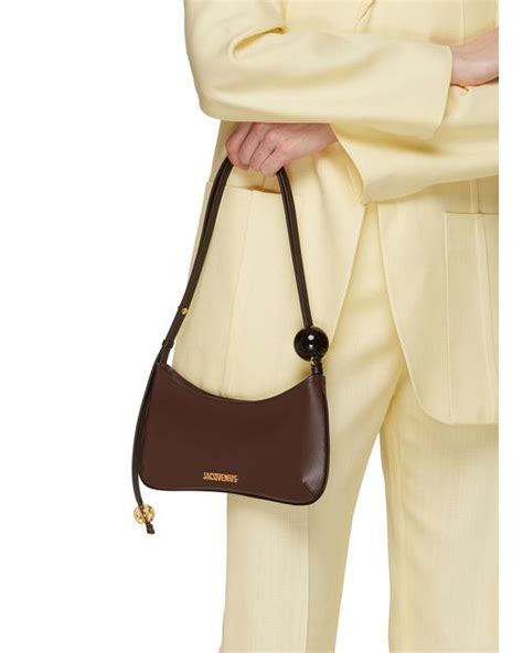 Jacquemus Le Bisou Perle Leather Shoulder Bag In Brown Lyst