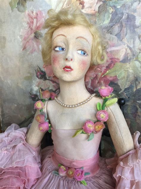 Antique Lenci Boudoir Lady Rose Organdy Dress Boudoir Dolls Old Dolls Antiques