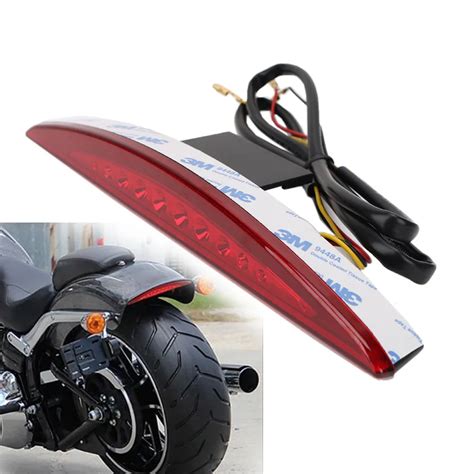 Motorcycle Rear Fender Red Lens Led Brake Tail Light Taillight For