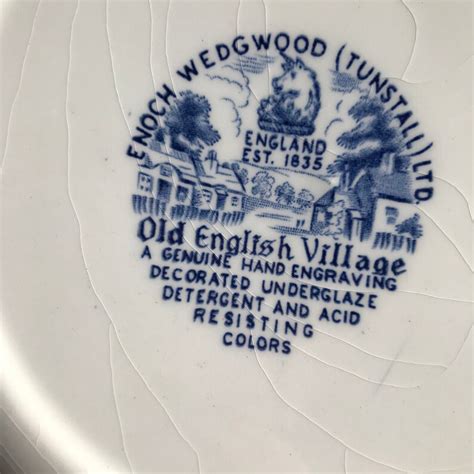 Enoch Wedgwood Tunstall Old English Village Blue Etsy