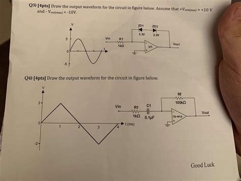 Solved Q3 4pts Draw The Output Waveform For The Circuit Chegg