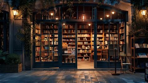 Premium Photo Cozy Bookstore Exterior Scene Illustration