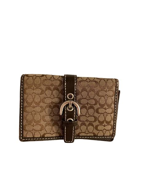 Coach Signature Collection Brown Wallet With Buckle Gem