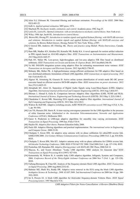 LMS Adaptive Filters For Noise Cancellation A Review PDF