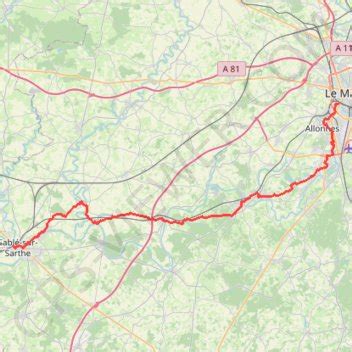 Trace GPS Cyclamaine Gare de Sablé itinéraire parcours