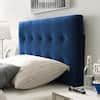 MODWAY Lily Navy Biscuit Tufted Twin Performance Velvet Headboard MOD