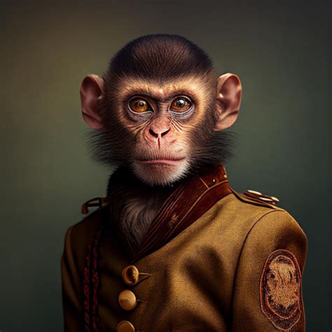 Premium AI Image | Realistic lifelike monkey in army military navy outfits