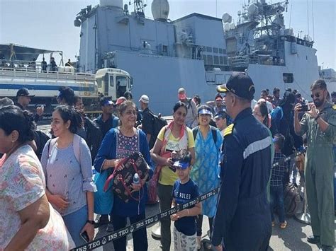 Operation Kaveri Ins Teg Evacuates Th Batch Of Indians From Port