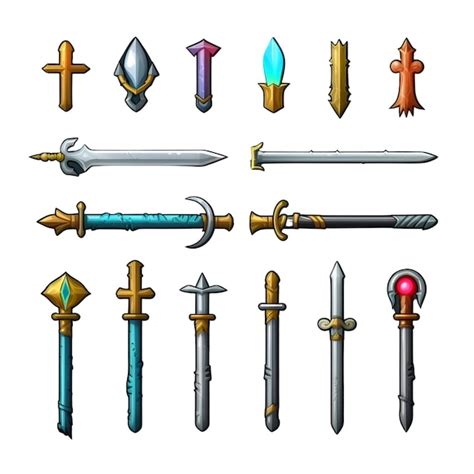 Premium AI Image | Medieval weapons icons set Cartoon set of medieval ...