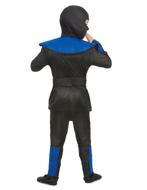 Gefährlicher Ninja Kinderkostüm Krieger schwarz blau günstige