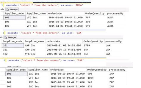 SQL Server 2016 Row Level Security Example