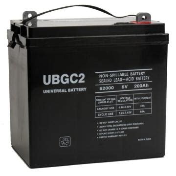 6 Volt 200ah UB GC2 Sealed AGM Solar Battery Replaces 190ah Deka 8AGC2