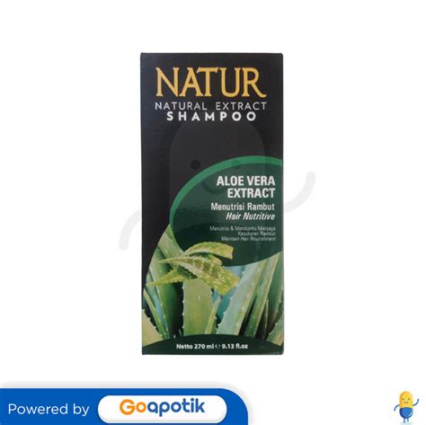 NATUR SHAMPOO ALOE VERA EXTRACT MENUTRISI RAMBUT 270 ML BOTOL