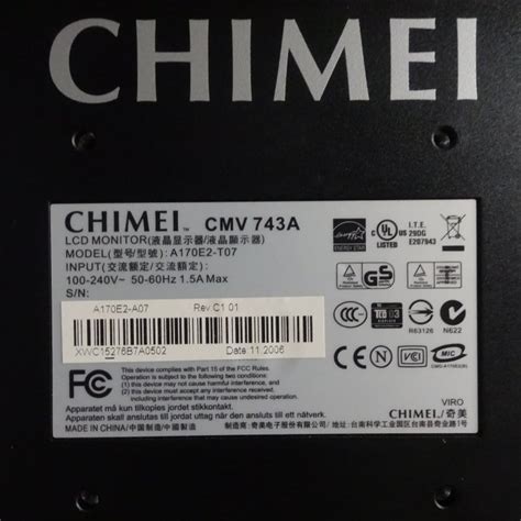 中古瑕疵品 奇美Chimei CMV743A 17吋液晶螢幕 非ASUS Yahoo奇摩拍賣