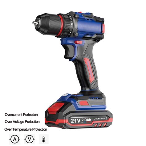 21V 10mm/13mm Brushless Cordless Drill Power Tool Brushless Electric ...